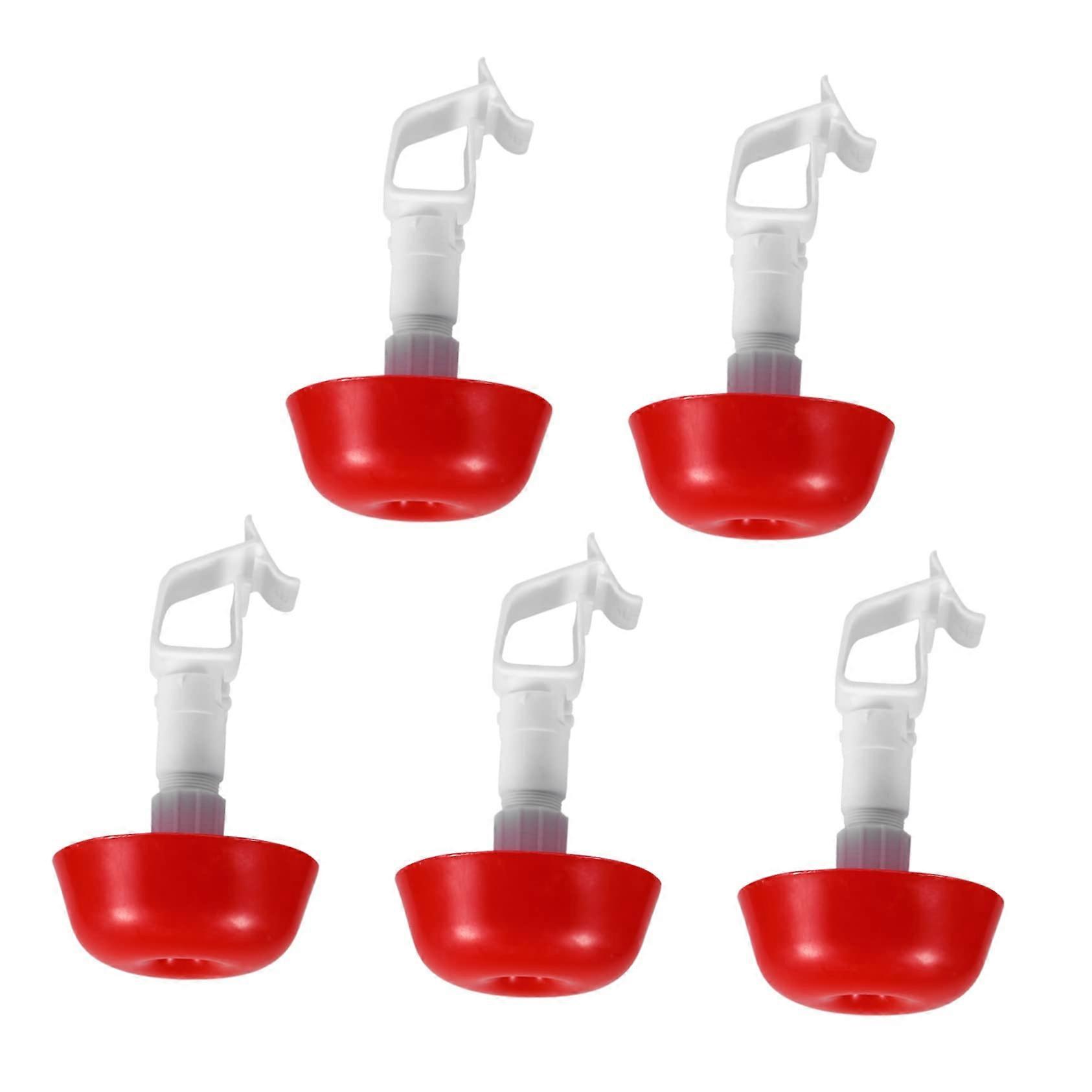 5pcs Automatic Chicken Waterer Cups Plastic Poultry Drinking Bowls Easy Clean Quick Install
