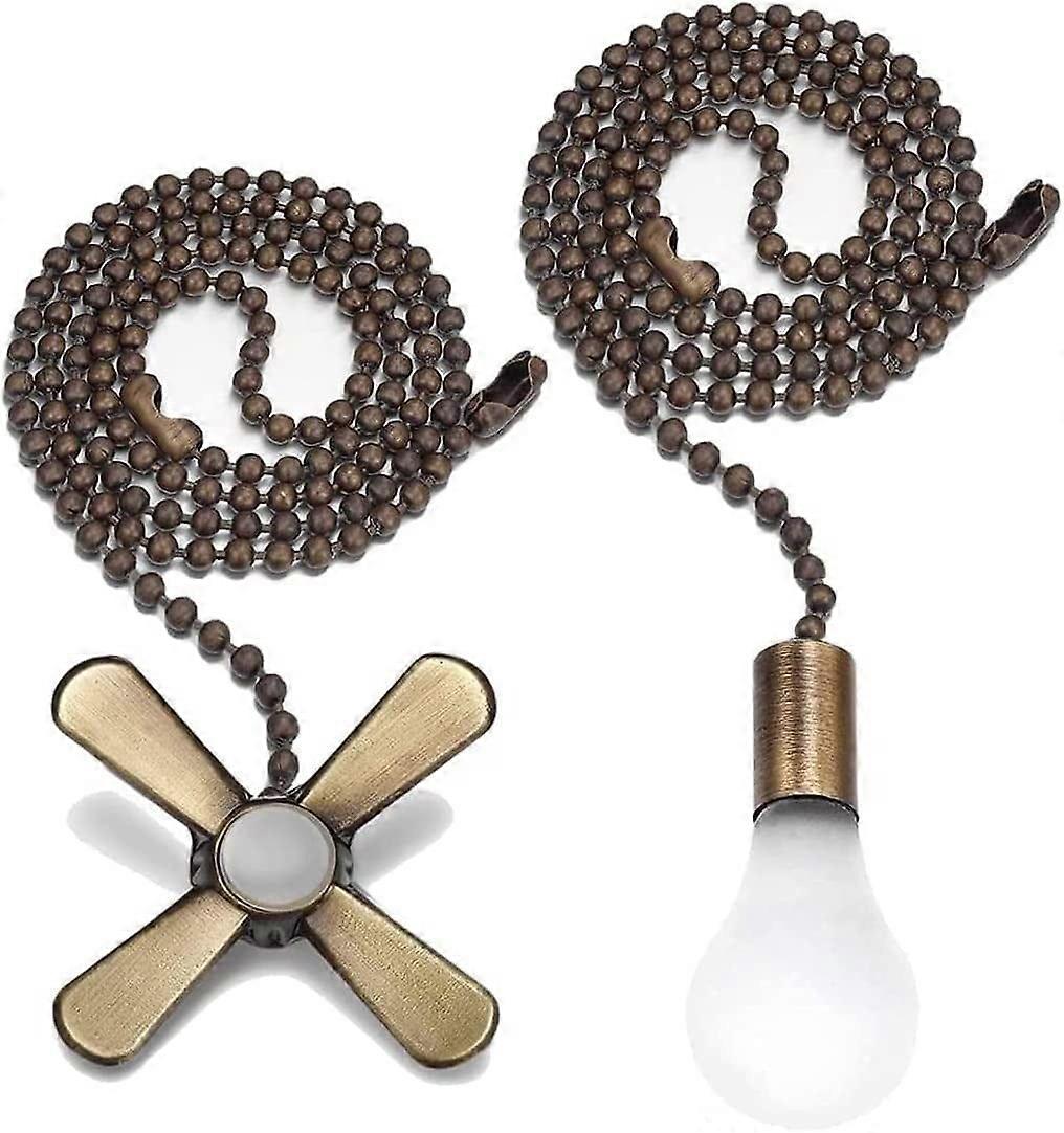 Ceiling Fan Pull Extension Chain with Recognizable Fan and Bulb Cord, Made From