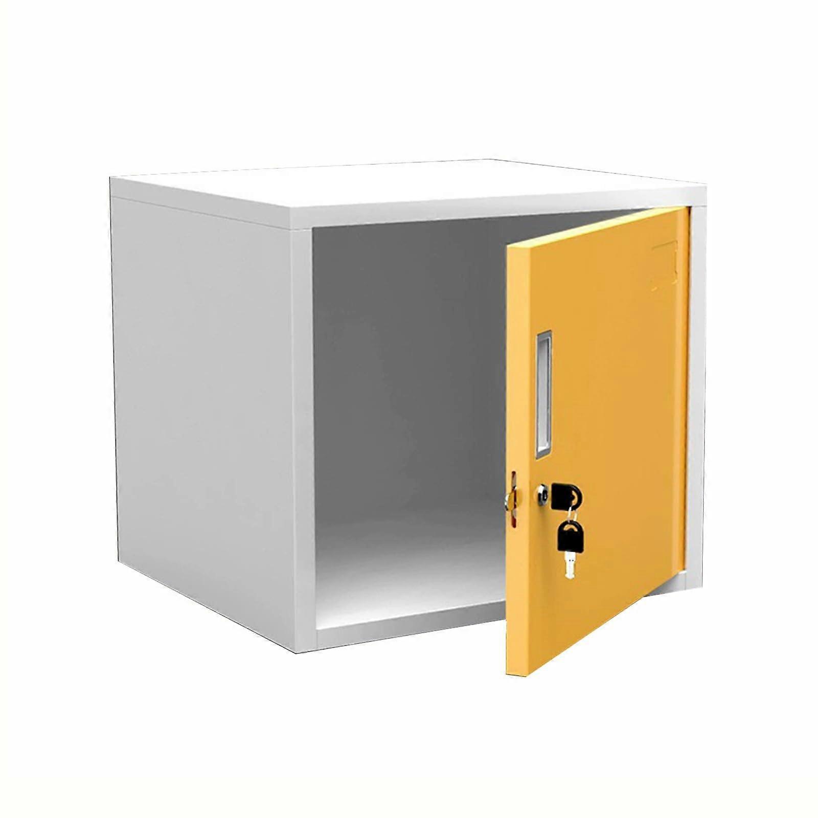 Lockable Storage Box with Secure Key Locking, Stackable Locker for Home Office Dorm 30x35x30cm