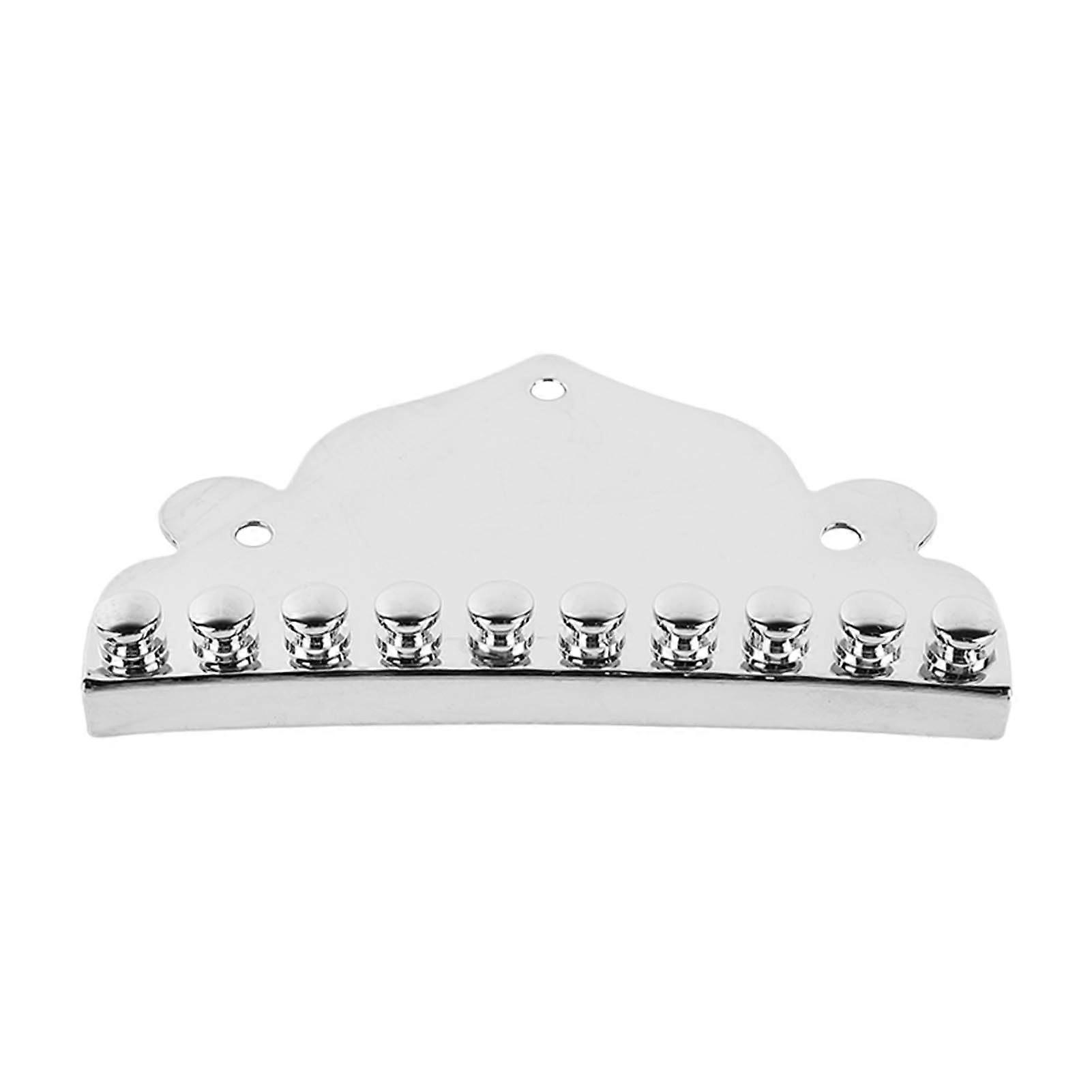 10 String Mandolin Tailpiece with Screws, Durable Metal Chrome Replacement for Clear Tone