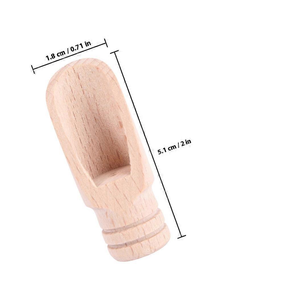 Tea Supply Multi Function Salt Spoons Convenient Tea Accessory Khaki Mini Spoon Shape Simple Design 6Pcs