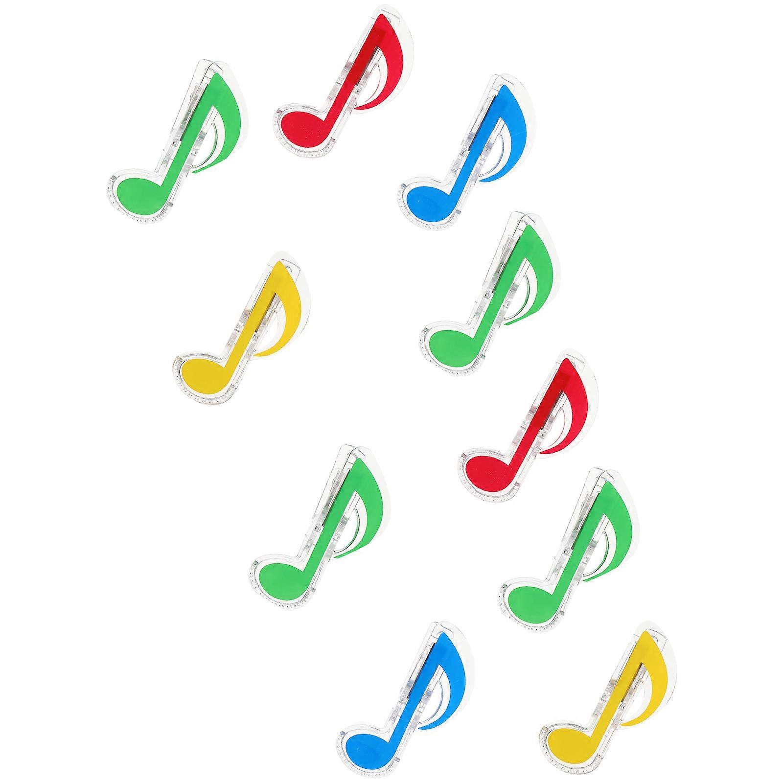 Music Note Clips Creative Score Clips for Fixing Use 10Pcs Assorted Color