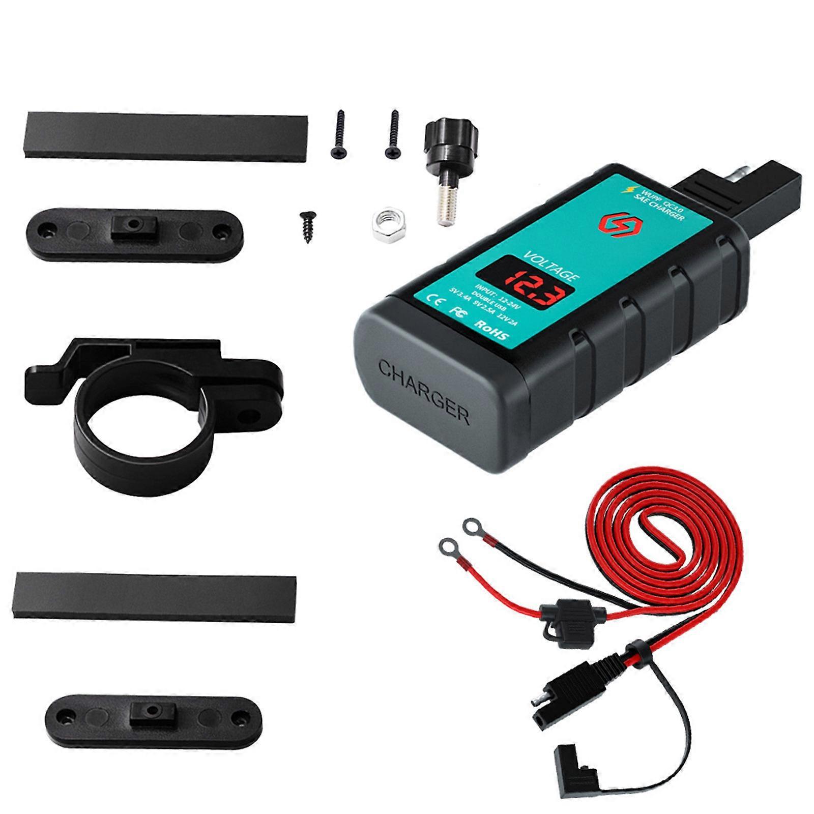 Motorcycle USB Charger Single USB Charging Adapter Type-C for Phone 2Sets