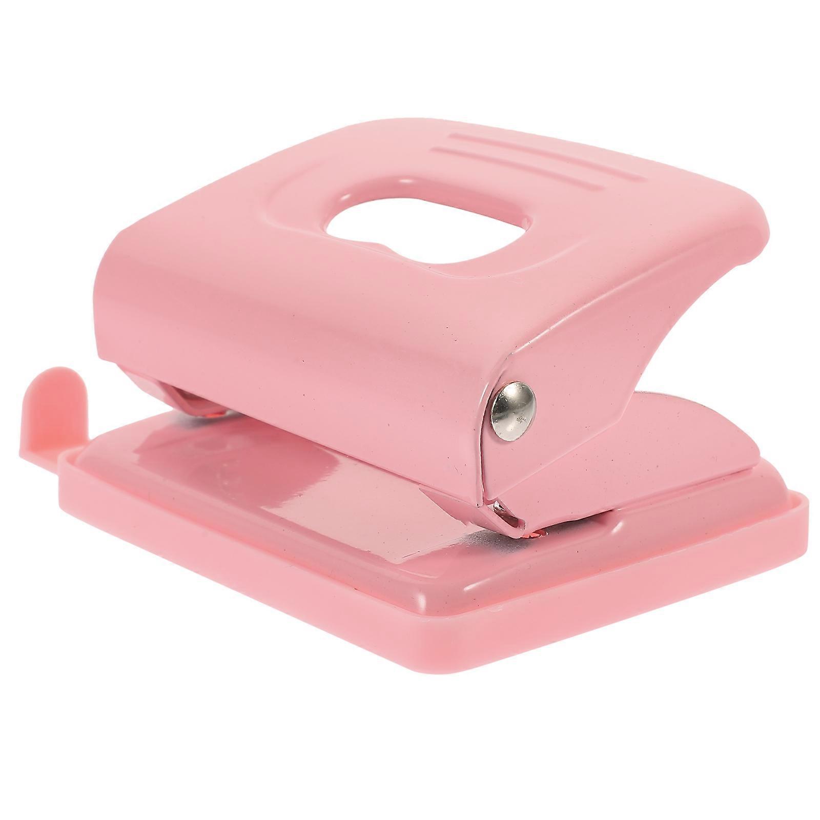 Paper Sheets Hole Maker Manual Loose Leaf Puncher Pink