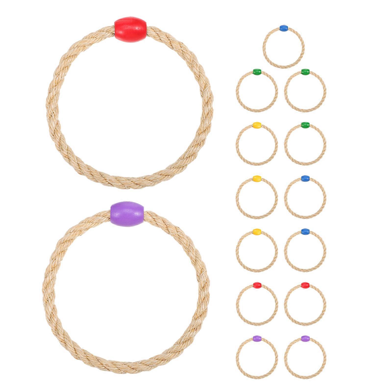 Outdoor Agility Practice Ring Toss Sisal Rope for Throwing Game 15Pcs