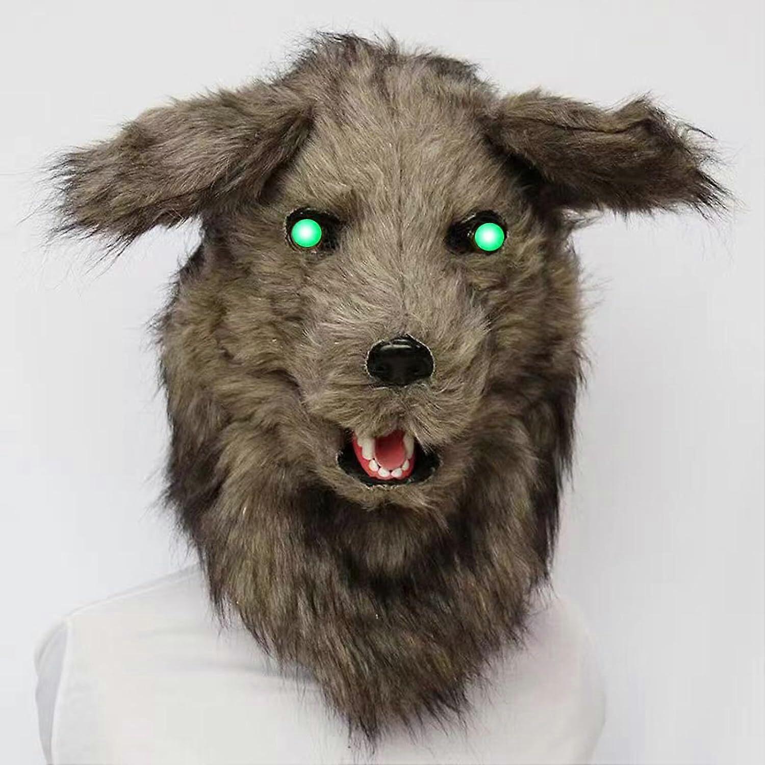 Gray wolf plush mask