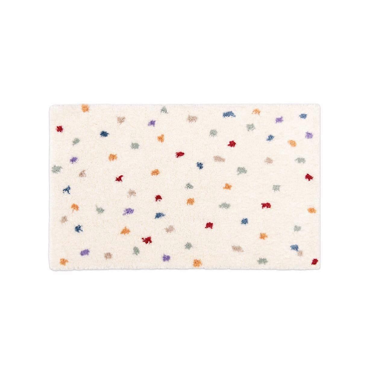 Beige Rectangular Bath Mat Non Slip Rug with Non Skid Backing, Low Pile, Machine Washable