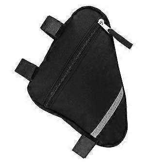 Borsa da telaio impermeabile per bicicletta con strisce riflettenti, borsa triangolare da fissare al tubo anteriore per bici da strada e MTB.
