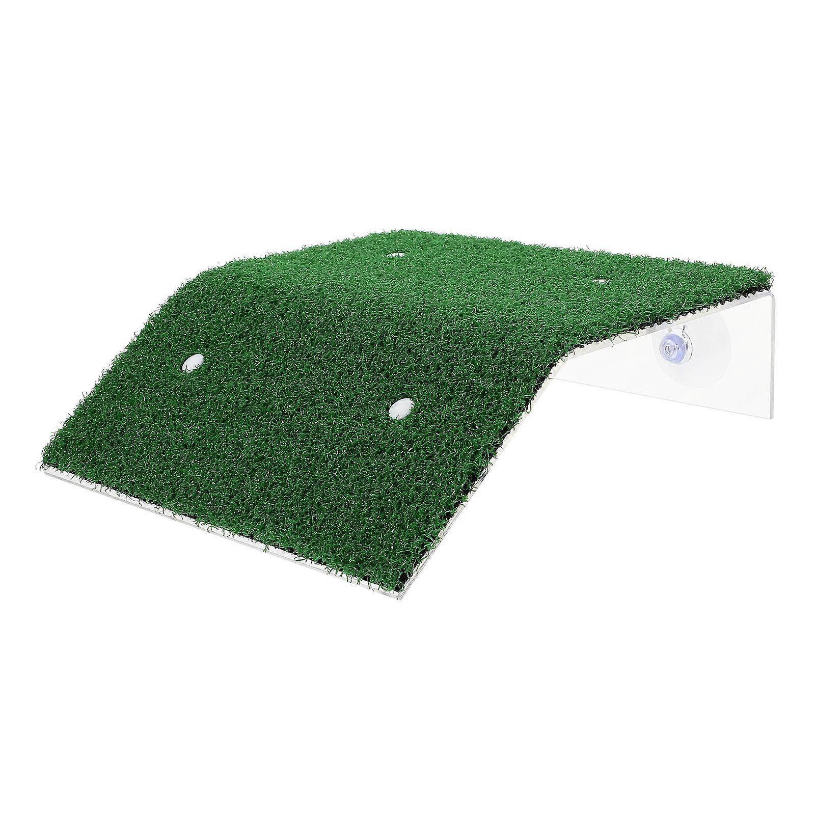 Turtle Platform Green PP Drying Ladder for Fish Tank 2Pcs Set