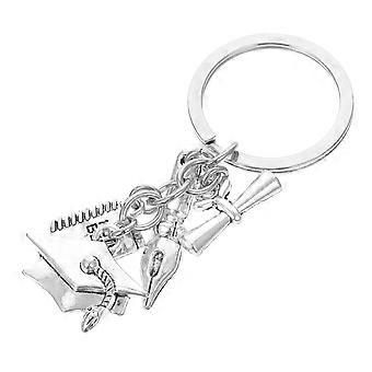 Graduation Hat Keychain Creative Design Bag Hanging Decor 7X3CM Stainless Steel Elegant 1Set