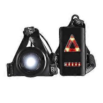 Looplicht, 3 standen USB oplaadbare lichaamslamp met achterlicht en verstelbare riem compatibel met Night Runners Joggers Wandelen Camping Wandelen