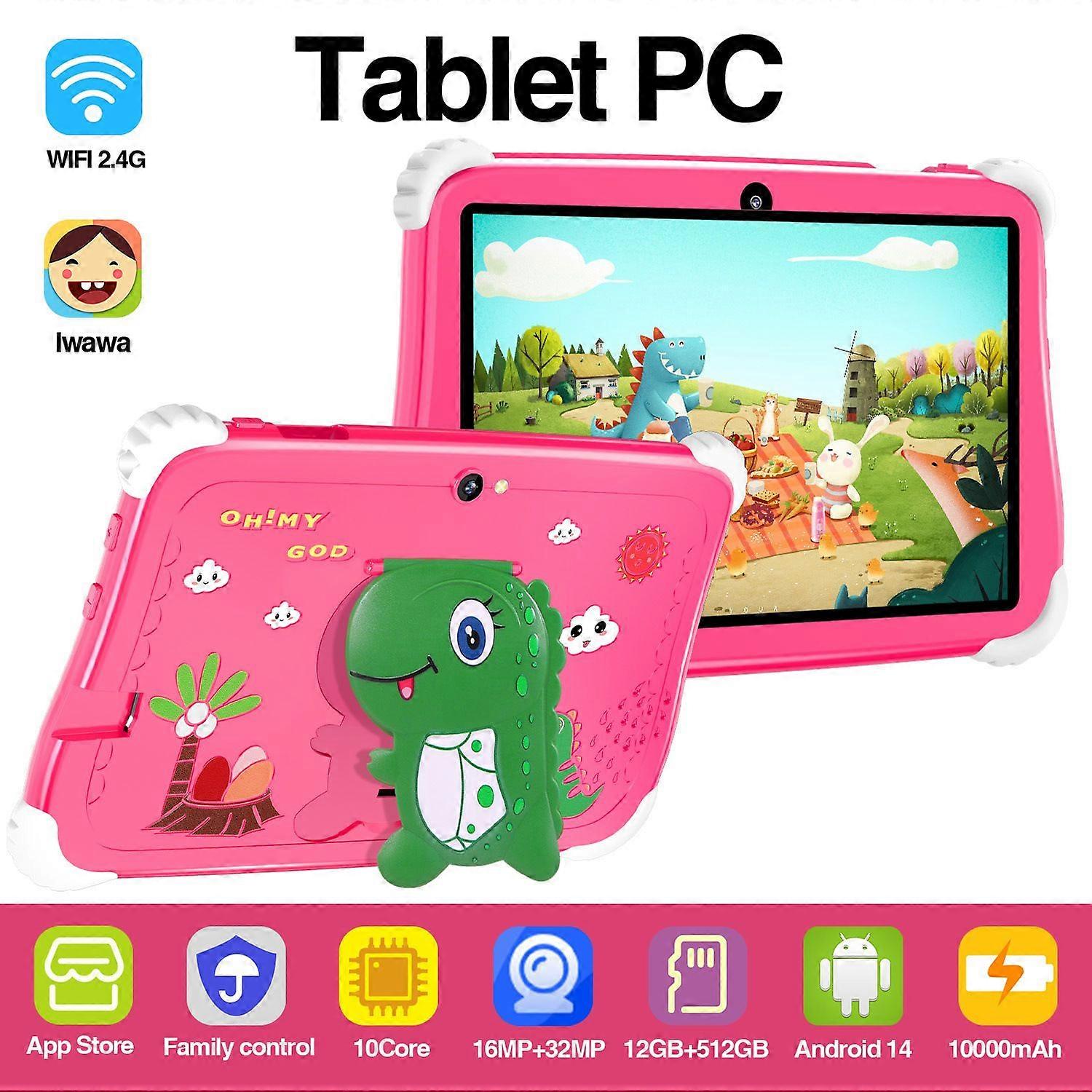 7.1-Inch Dinosaur-Themed Android Children'S Learning Tablet