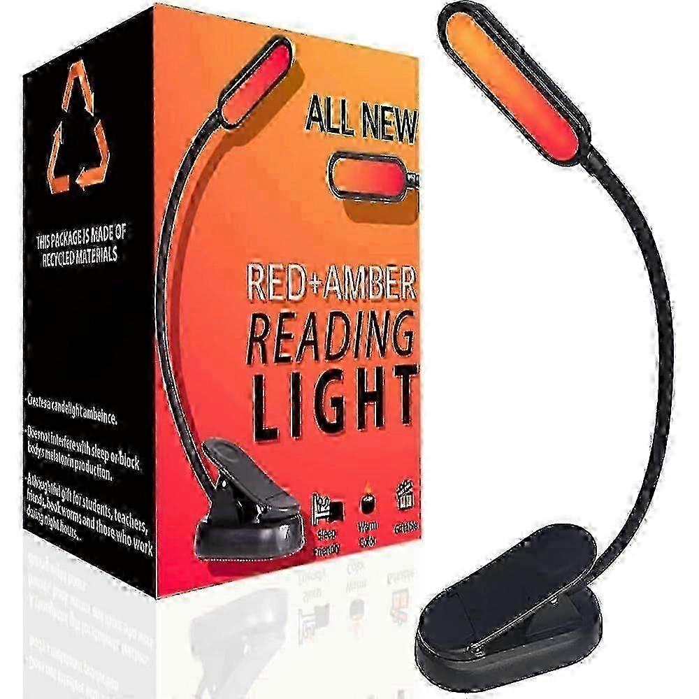 Reading Light + Red Light. Giftable Blue Light Blocking Book Light for Reading in Beda