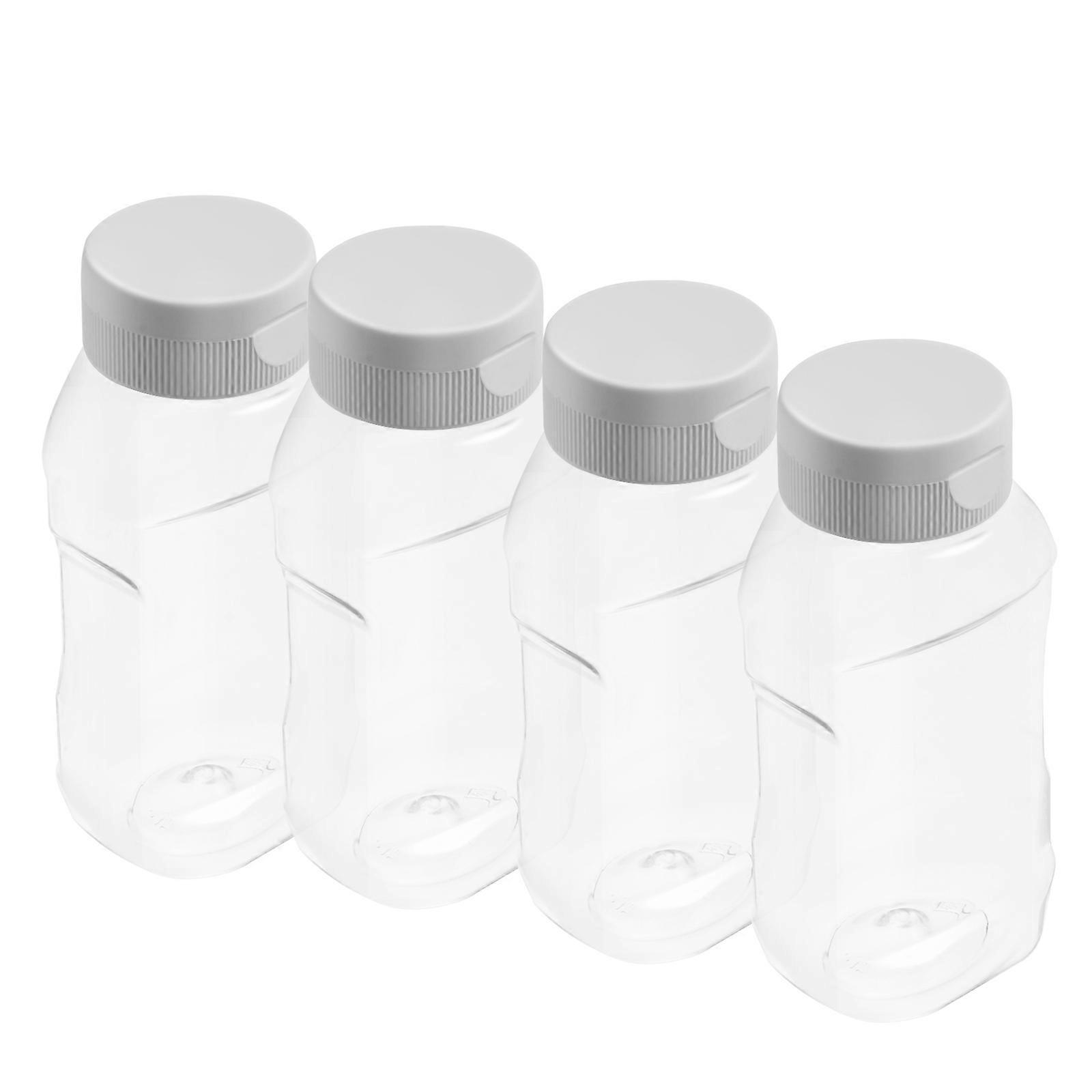 Fruit Jam Bottle Sauce Bottles for Serving 4Pcs White Squeeze Bottles