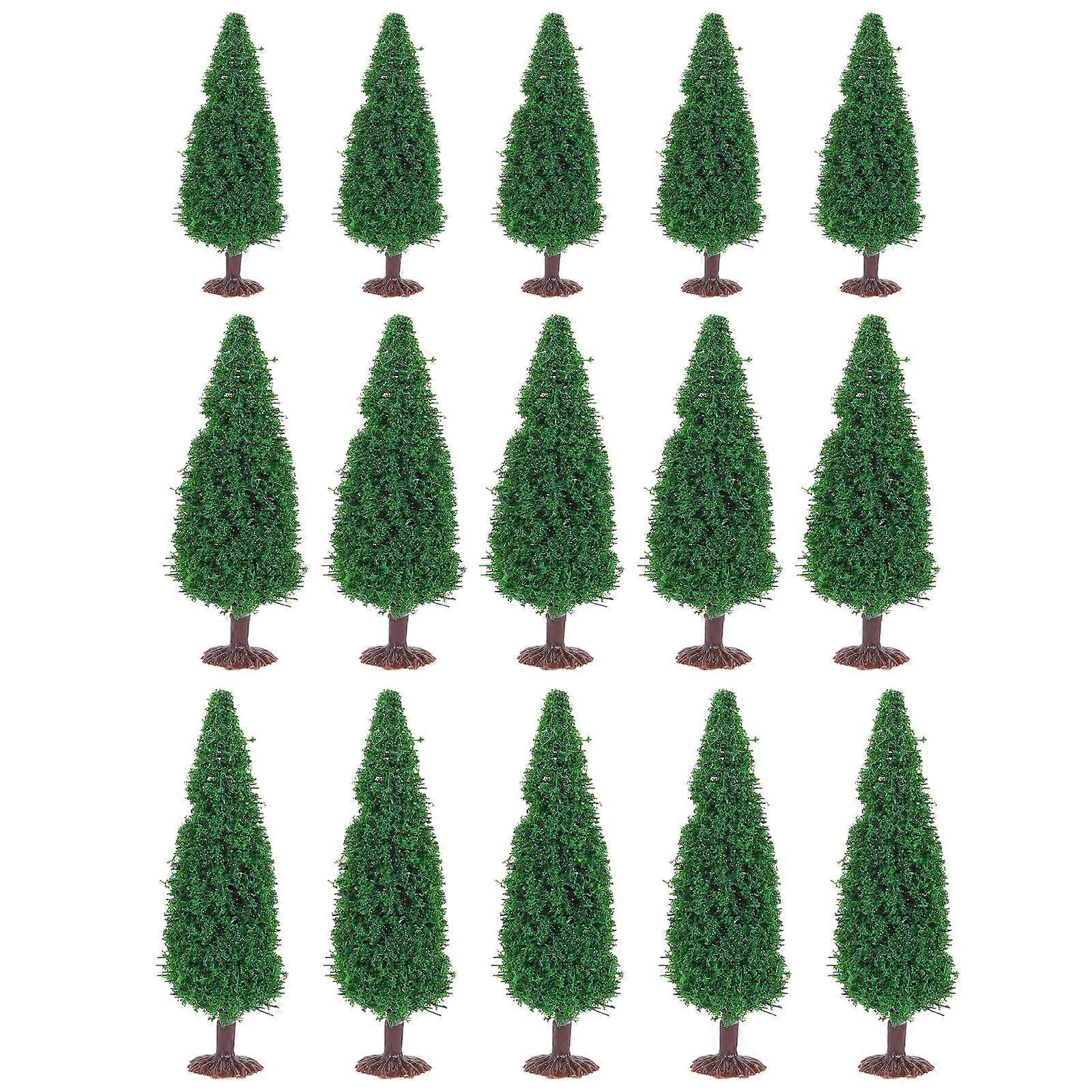 15pcs Artificial Pine Tree Model DIY Landscape Scenery Tree Decorative Trees