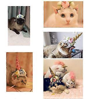 Licorne drôle chapeau Party Cosplay accessoires pour animal de compagnie chat chien chiot (corne rose, S)
