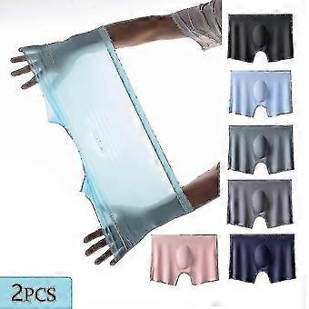 2 Pcs Men Ice Silk Underwear, Mens Boxer Shorts Seamless Sexy Underwear Man Ultra-thin Breathable Briefs