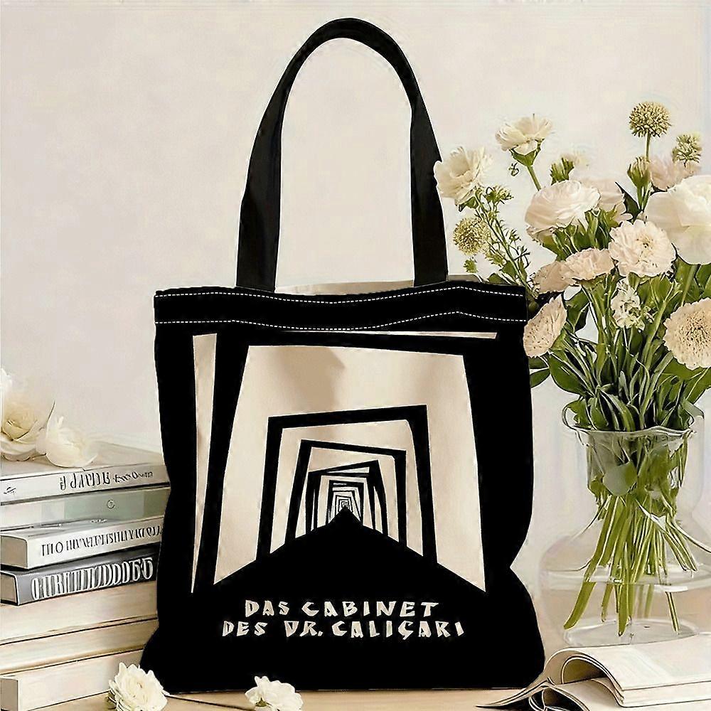 Sac fourre-tout imprimé recto verso Dr. Caligari's Fantasy Maze - Bandoulière fixe résistante, élégant au quotidien - Rpolk