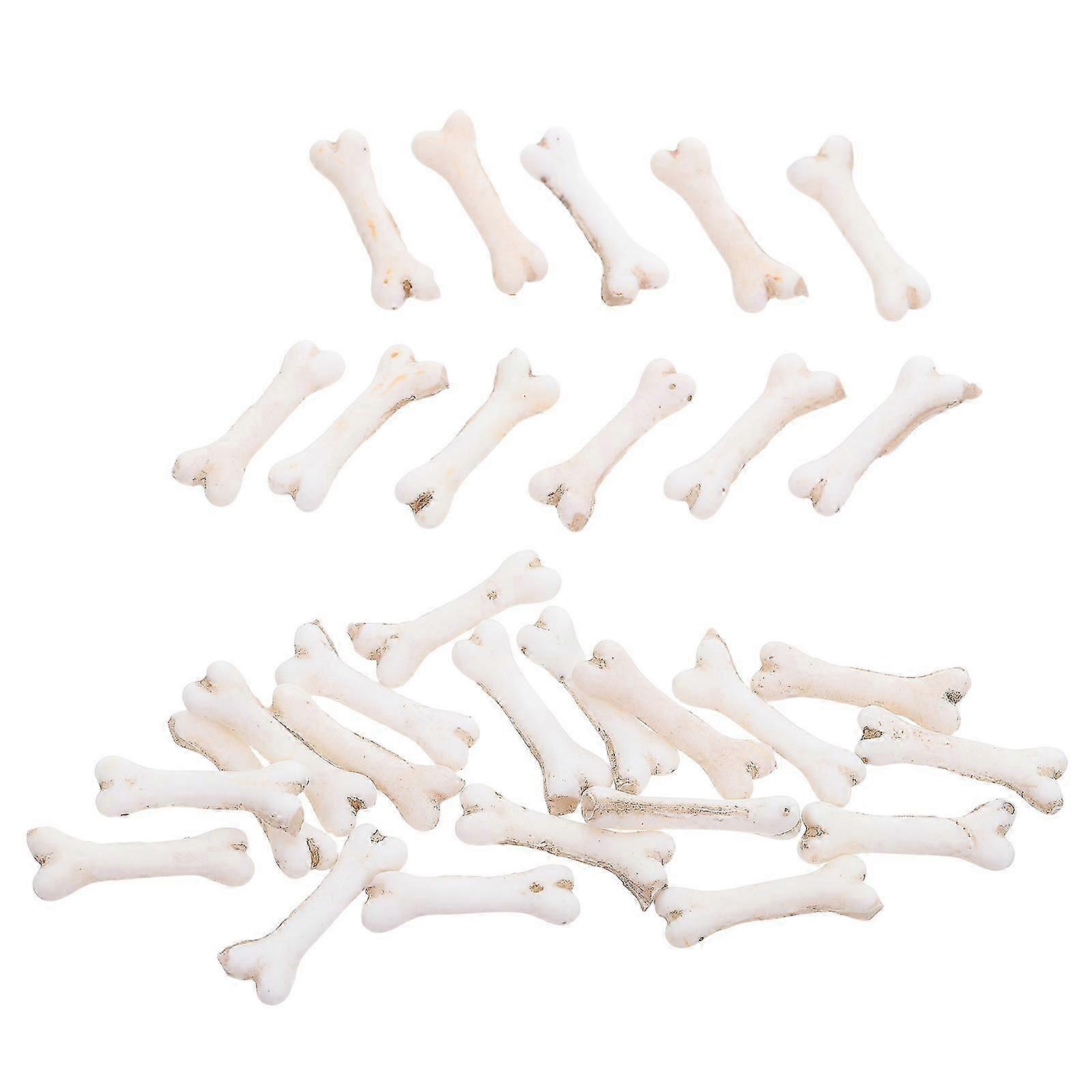 Mini Skeleton Bones, Realistic Miniature Skeleton Bones for Halloween Decor, DIY Craft Supplies, 30 Pieces