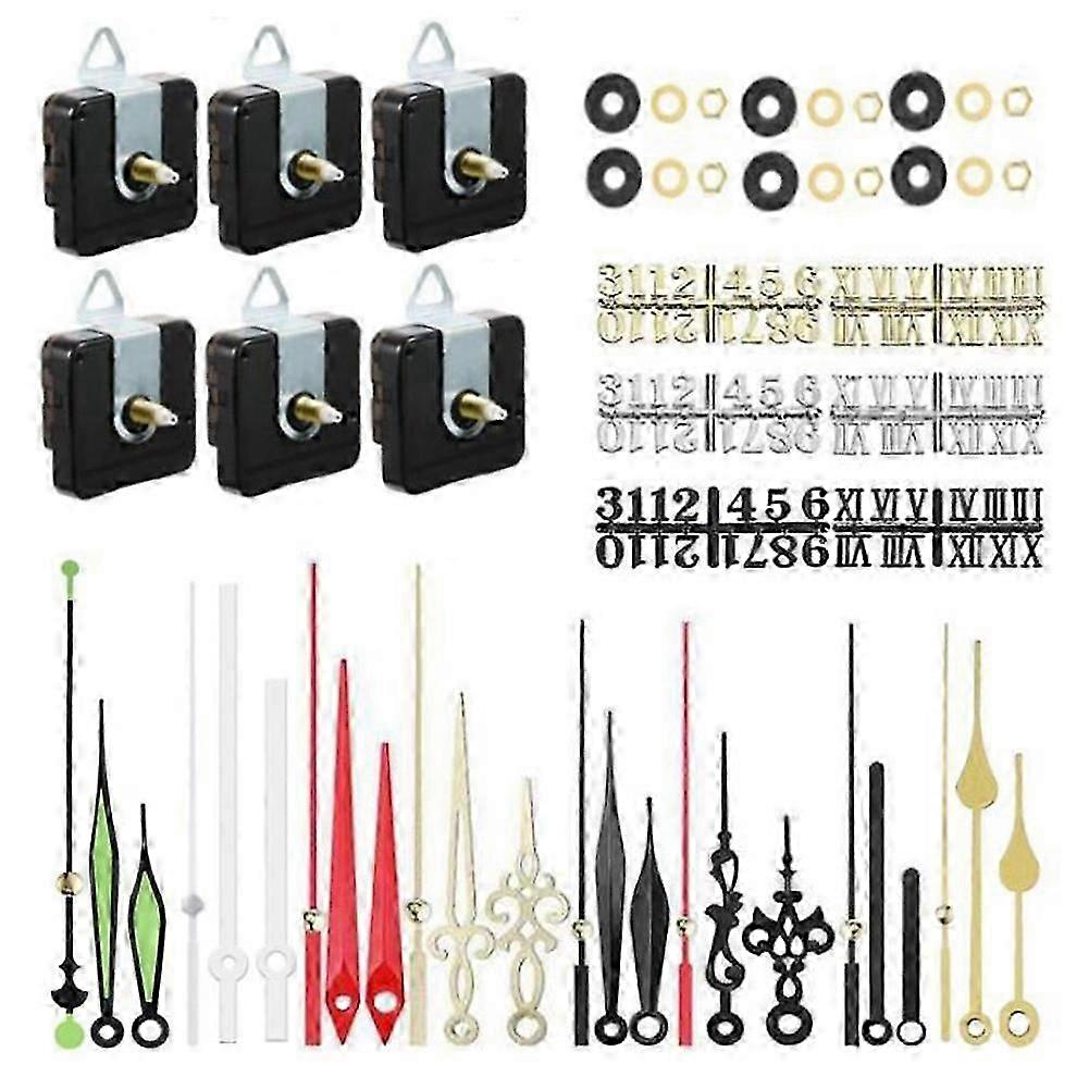 6Pcs 16mm Quartz DIY Wall Clock Movement Mechanism Kit