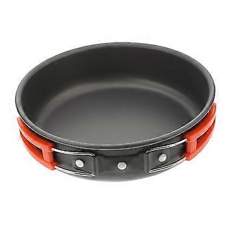 2 in 1 Camping Cookware Set Non Stick Frying Pan and Outdoor Cooking Pot with Foldable Handle for Hiking and Picnics
