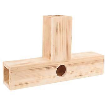 T Tunnel Toy Wooden Hideaway for Hamster Hideout Beige