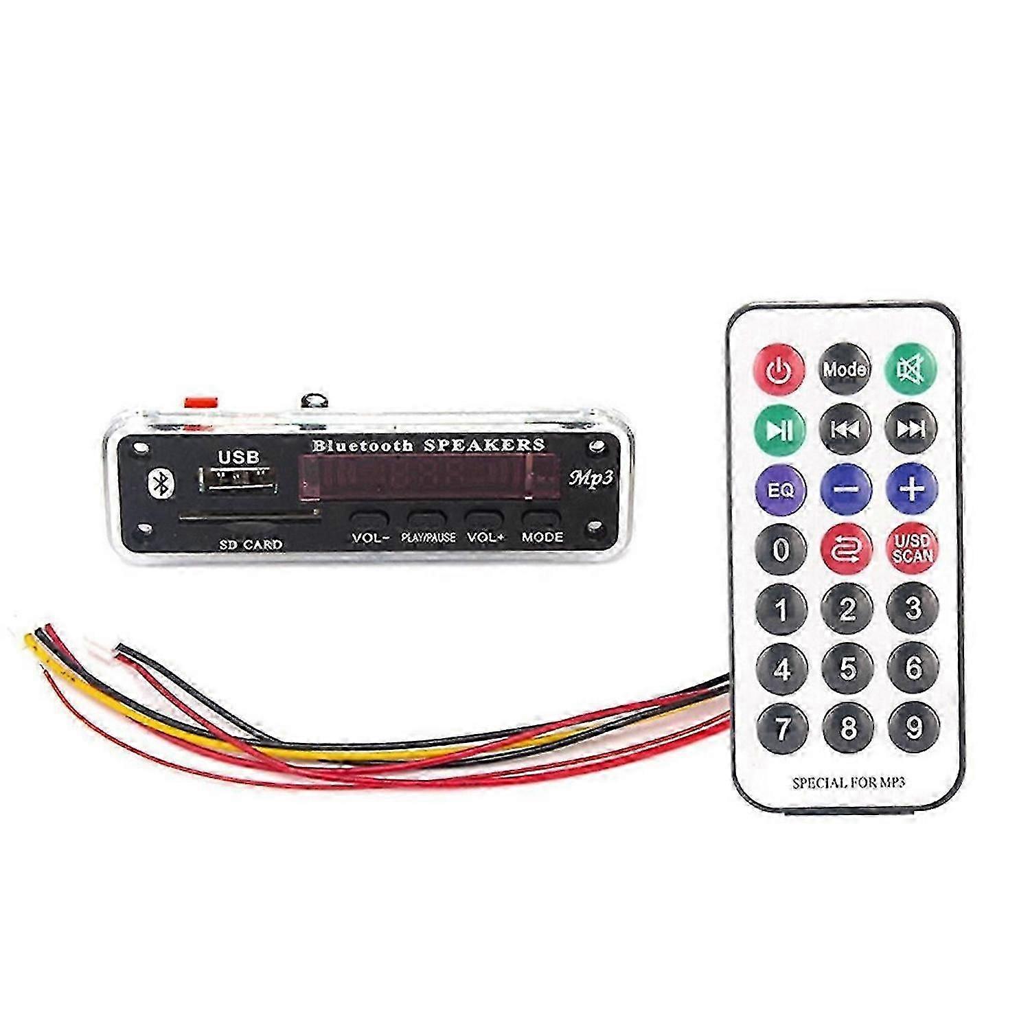 12V Bluetooth 5.0 Audio Decoder Board Mp3 Audio Module USB AUX SD FM Radio Decoder Board Module for