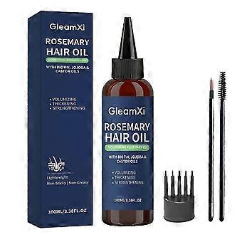 Lot de 2 huiles capillaires au romarin, huile nourrissante, légère et rafraîchissante pour un soin quotidien des cheveux de haute qualité.