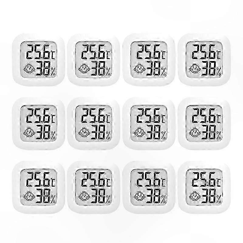12Pcs LCD Digital Thermometer Hygrometer Indoor Room Sensor Gauge
