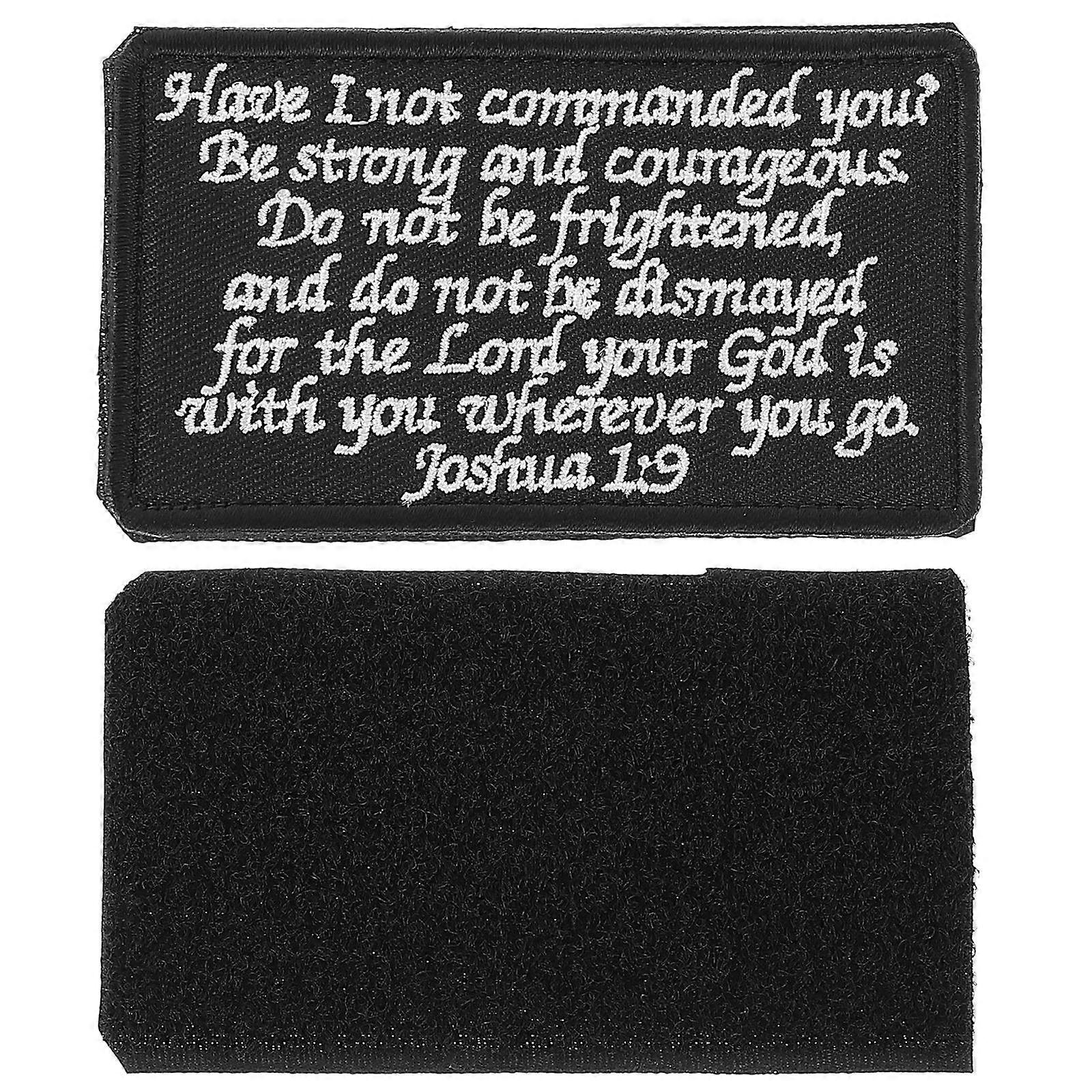 Bible Quote Clothes Patch for DIY Decoration 2Pcs Clothes Patch Black