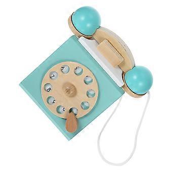 Wooden Rotary Dial Telephone Toy for Kids Cognitive Development