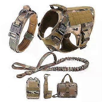 Dog Harness compatible with Large Dogs Collar Leash Molle Pouch Military Harnesses French Bulldog Pet Tactical Training Vest Dog Accessories
