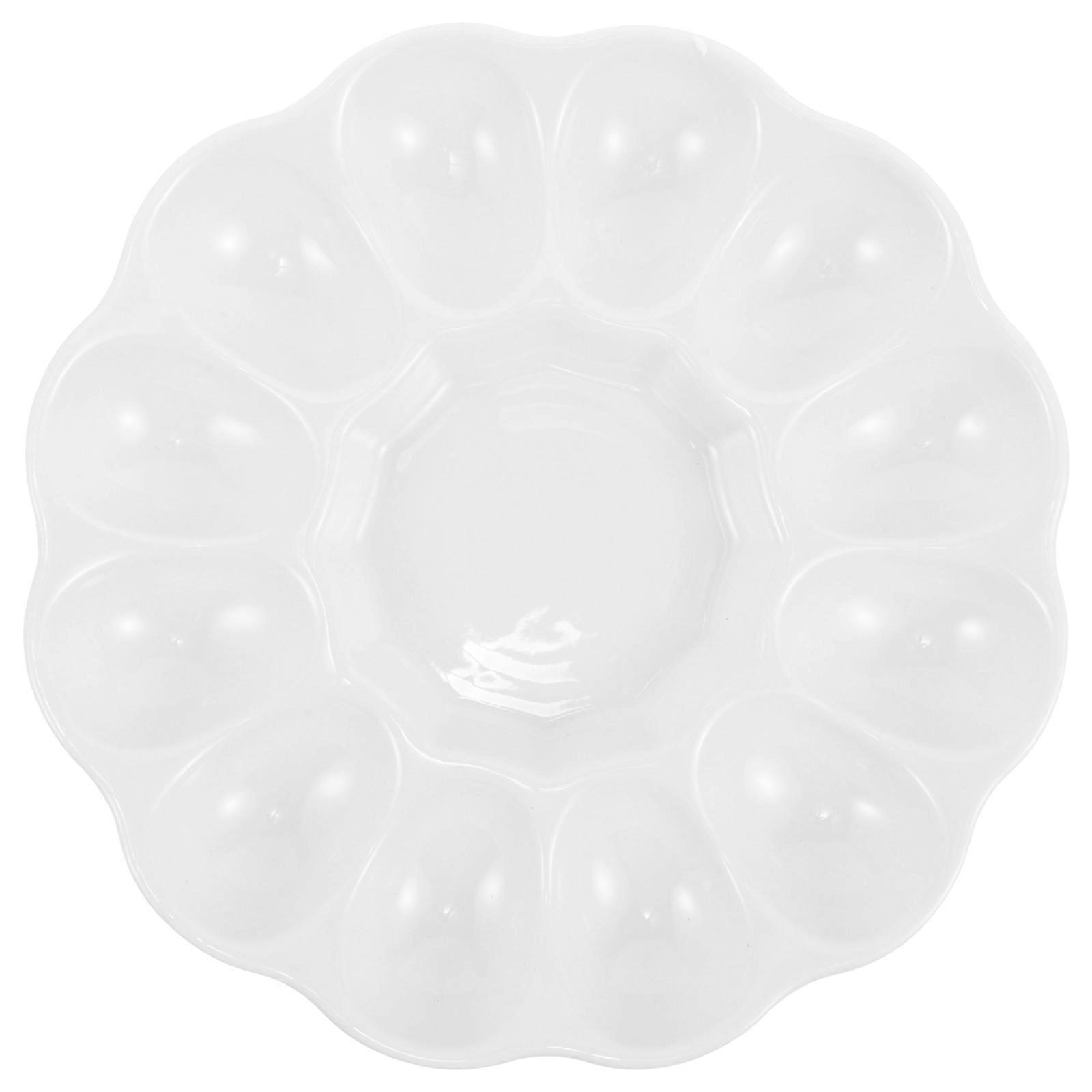 Ceramic Deviled Egg Tray Easter Egg Platter for Serving 12 Eggs