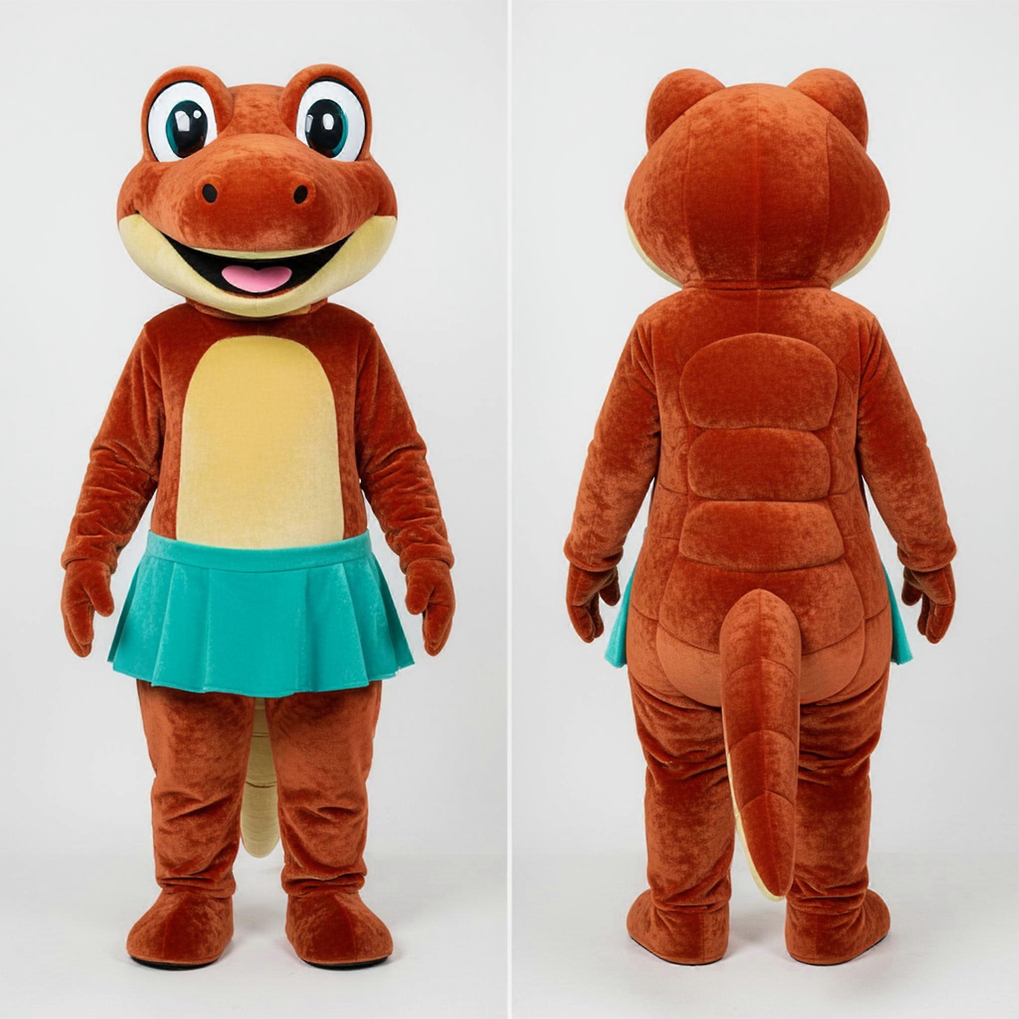 MASTICOT Rust Orange Velvety Lizard Mascot