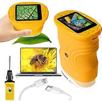 Microscopio tascabile portatile per bambini - Schermo HD 1080P da 2 pollici - Giocattolo educativo, regalo di Natale per famiglie, bambini dai 4 ai 12 anni. B1