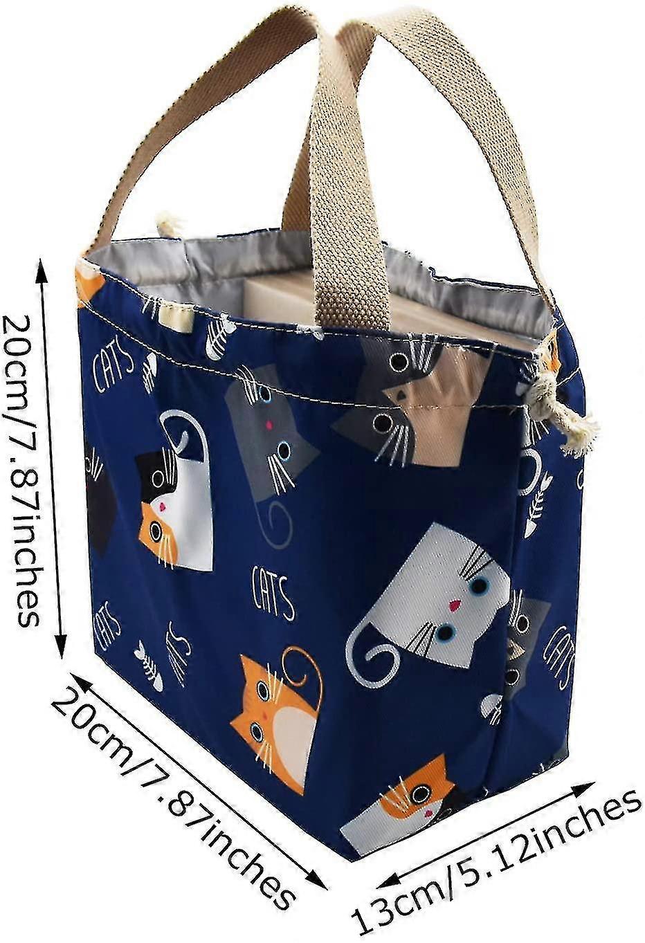 Mini Lunch Tote Pouch Reusable Small Cute Lunch Bag With Drawstring