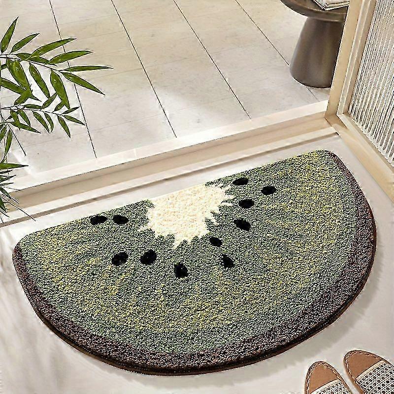 Fruit-Pattern Half-Round Non-Slip Bath Rug