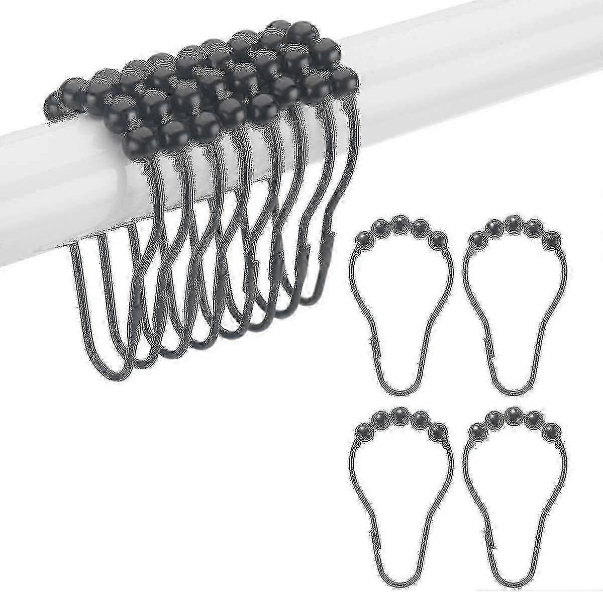 Plated Metal Shower Hooks 12pcs