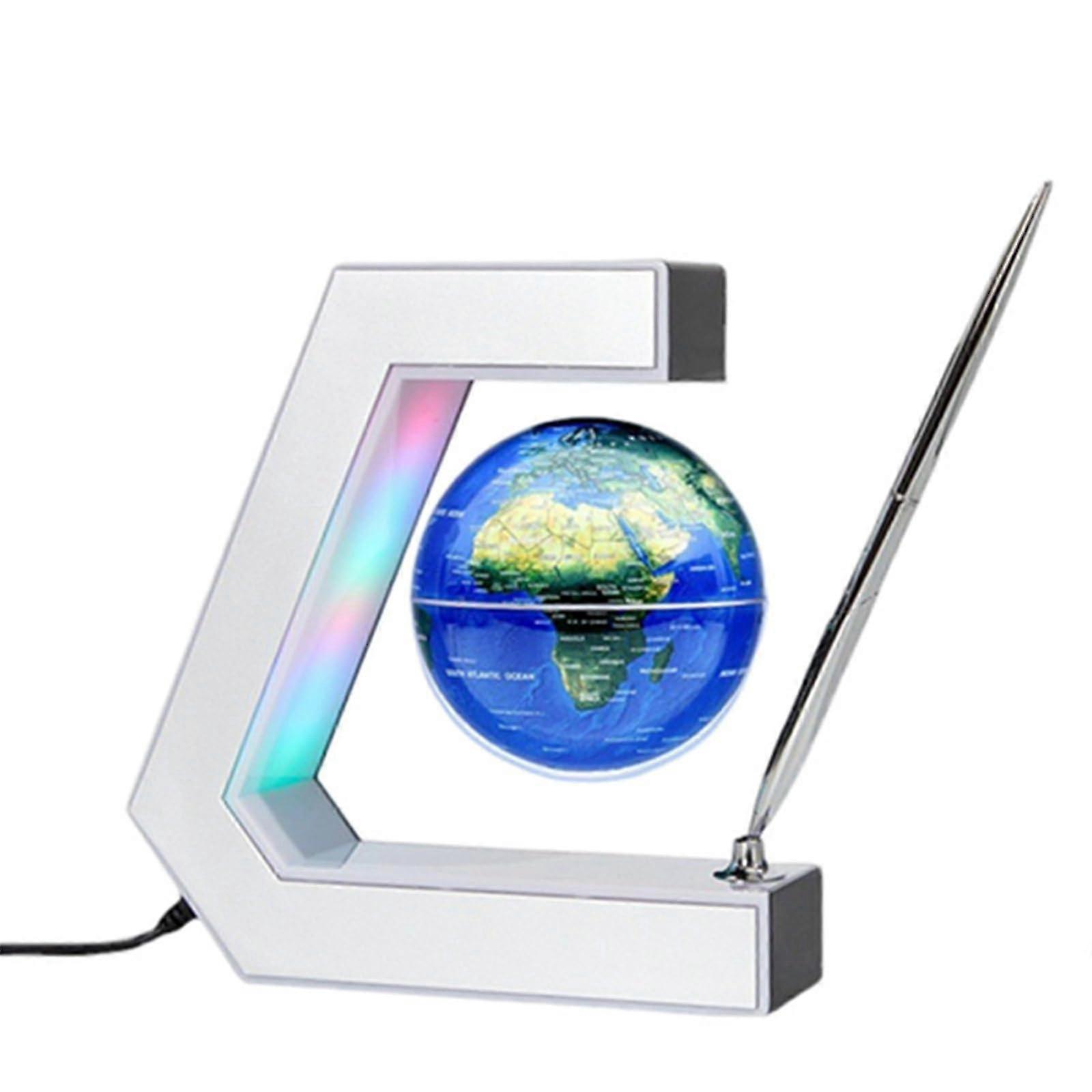 Floating Blue LED World Globe Levitator