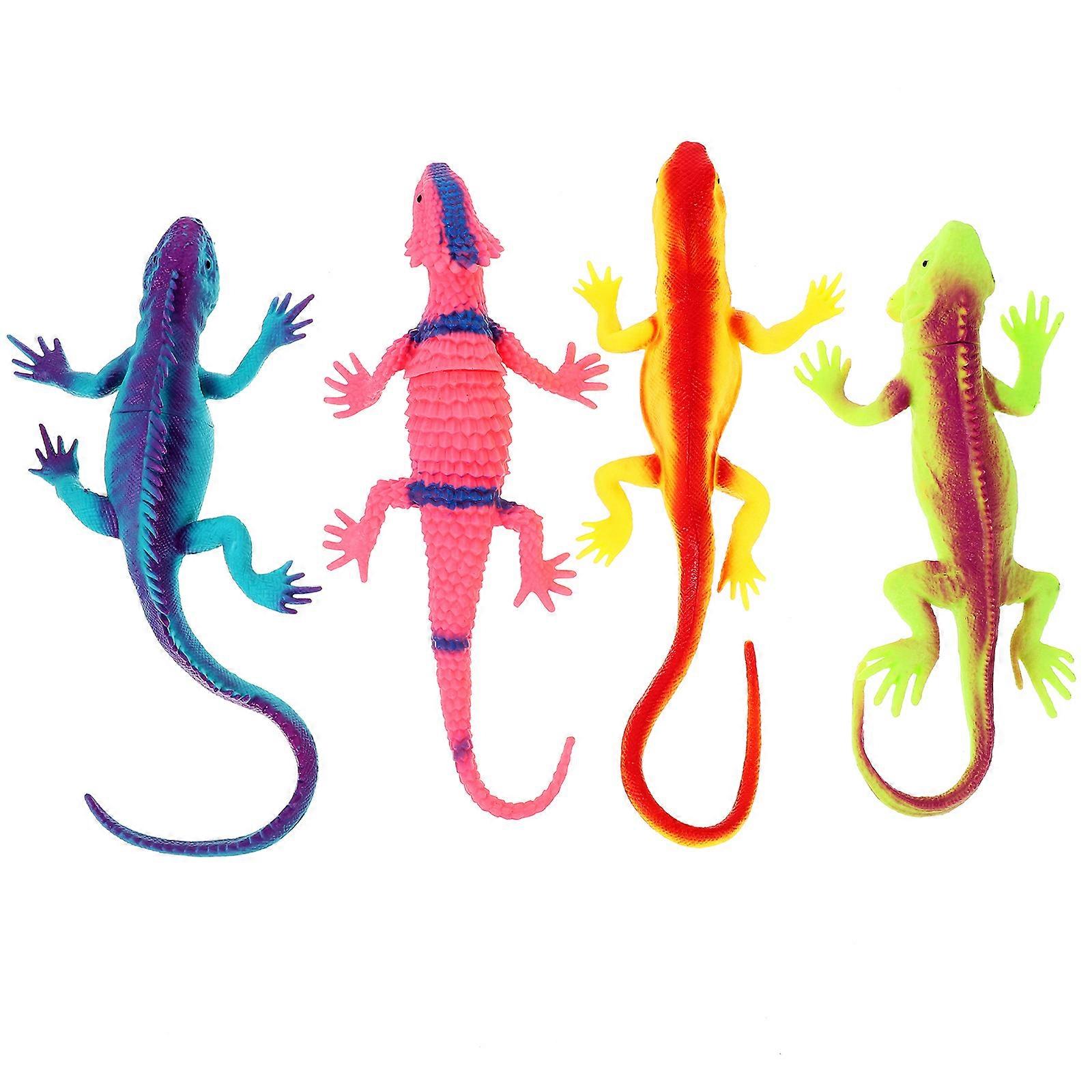 Artificial Lizard Toy Lizard Playthings for Kids Playing 4Pcs