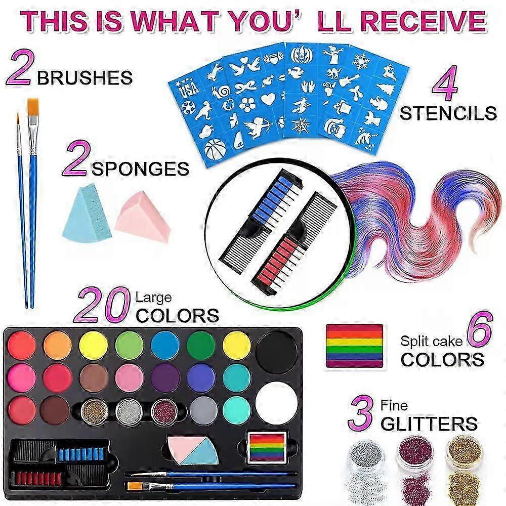 Water Based Face Paint Set 20 Colours