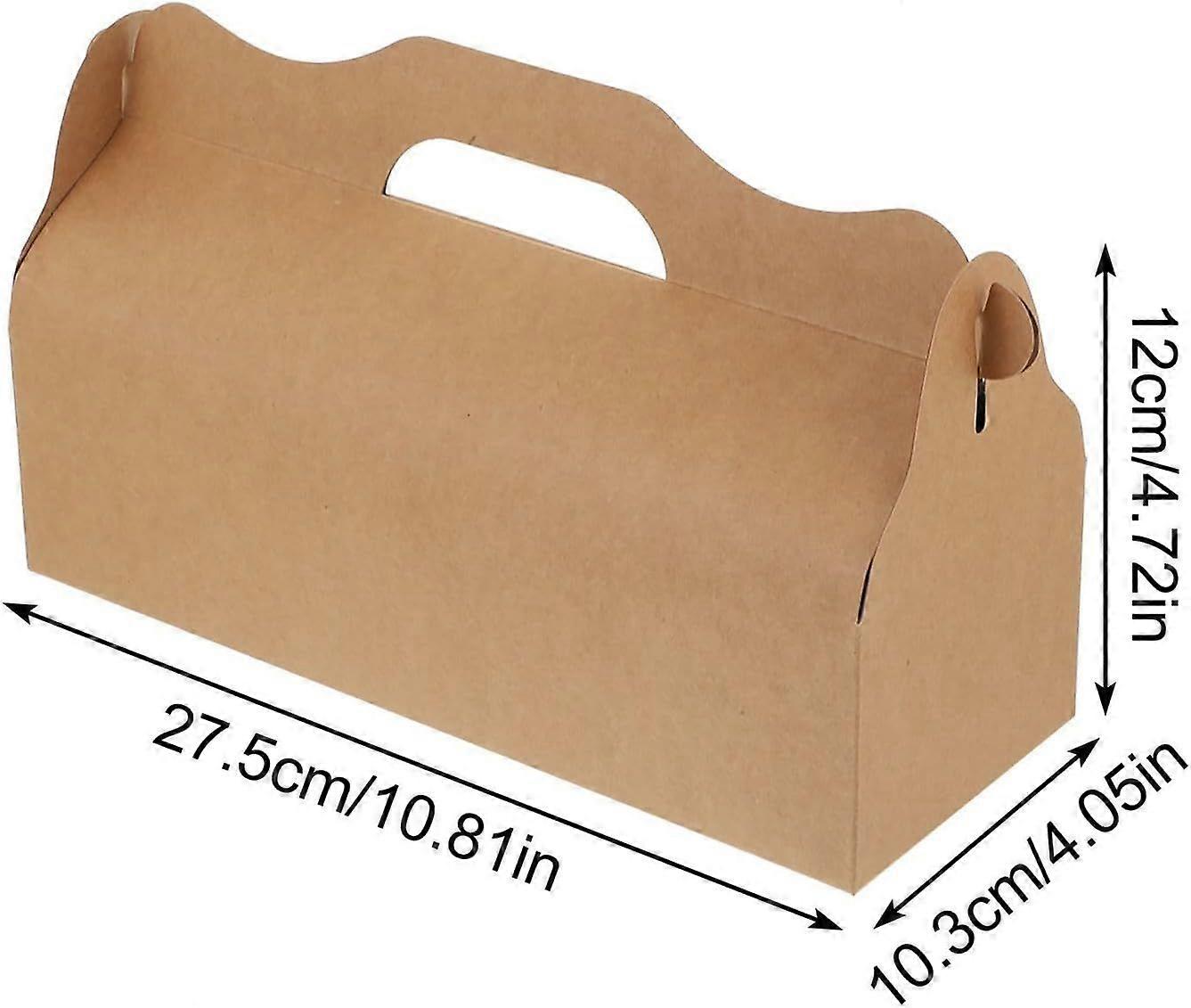 Long Shape Cake Box, 10Pcs Paper Dessert Storage Boxes for Cakes
