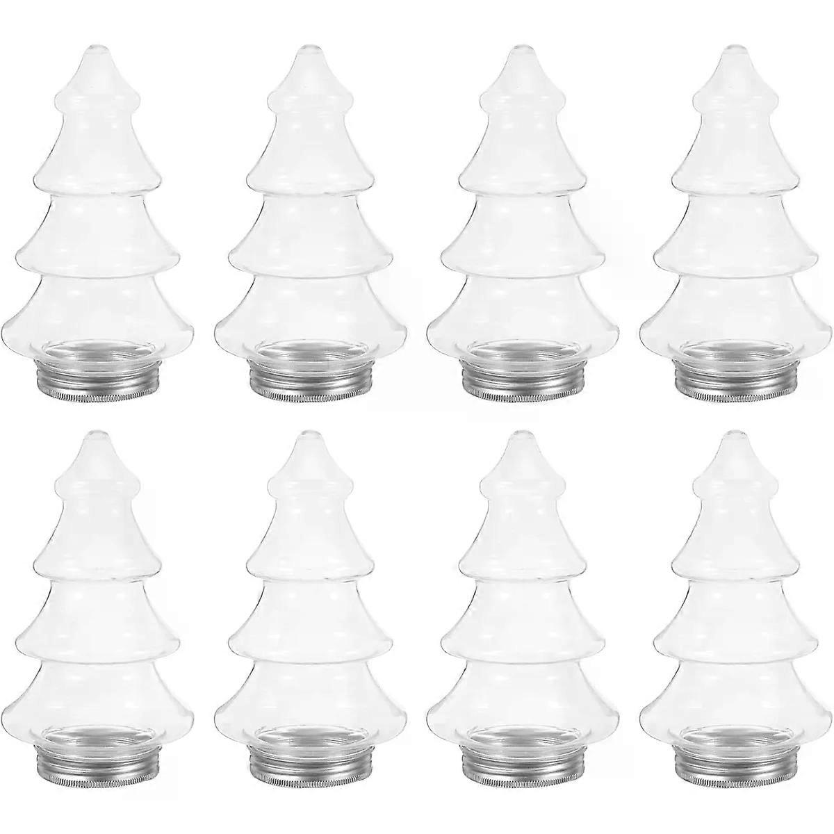 8pcs Plastic Candy Boxes with Lids,Christmas Tree Snack Container