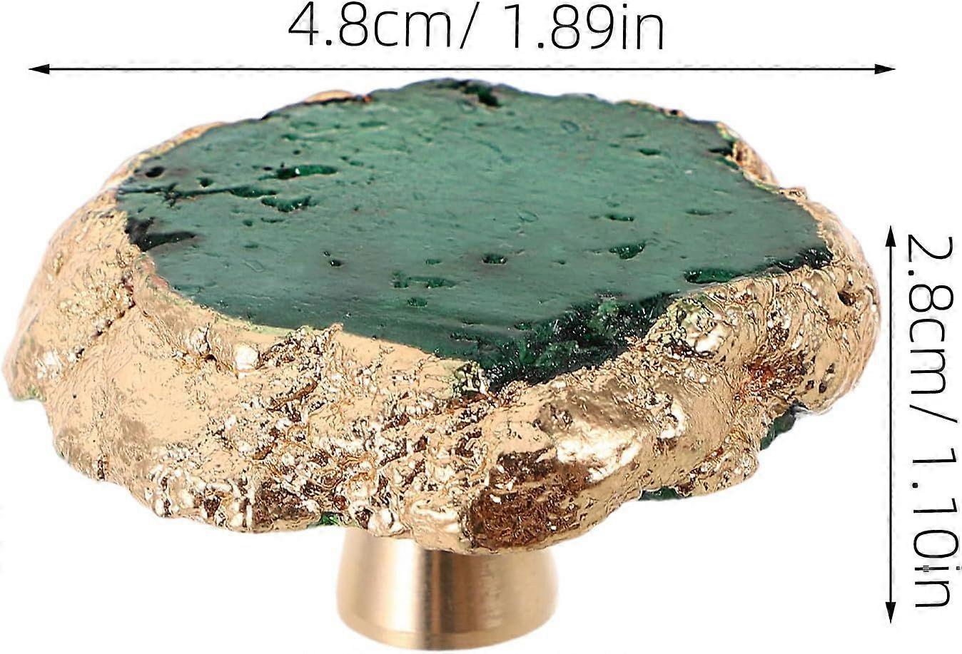 Irregular Crystal Brass Cabinet Knobs for Drawer and Dresser Green