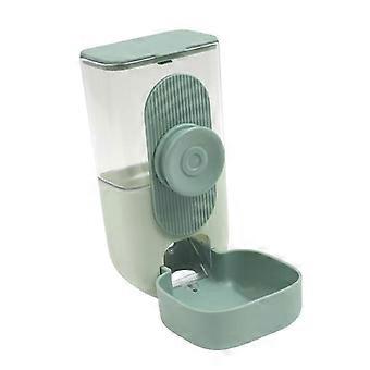 Automatic Cage Hanging Pet Feeder for Cats Dogs Small Animals, ABS Gravity Food Dispenser, Removable Tray, Green, 1 Pack