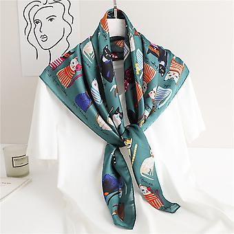 35" Square Silk Like Head Scarf - Women's Fashion Silk Feeling Scarf for Hair Wrapping and Sleeping at Night. FM6-4