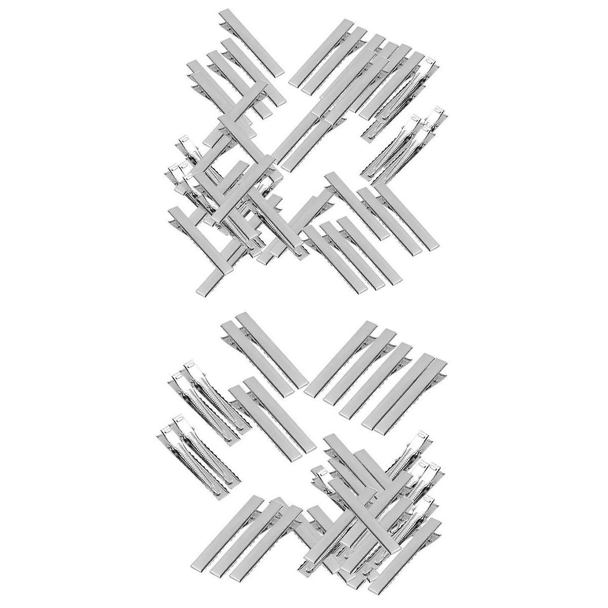 100pcs Assorted Size Flat Single Prong Metal Alligator Hair Clips