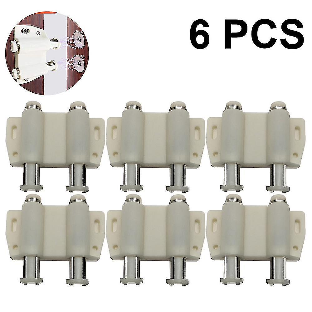 Double Head Magnetic Touch Latch, 6 Pack Cabinet Push Open Door