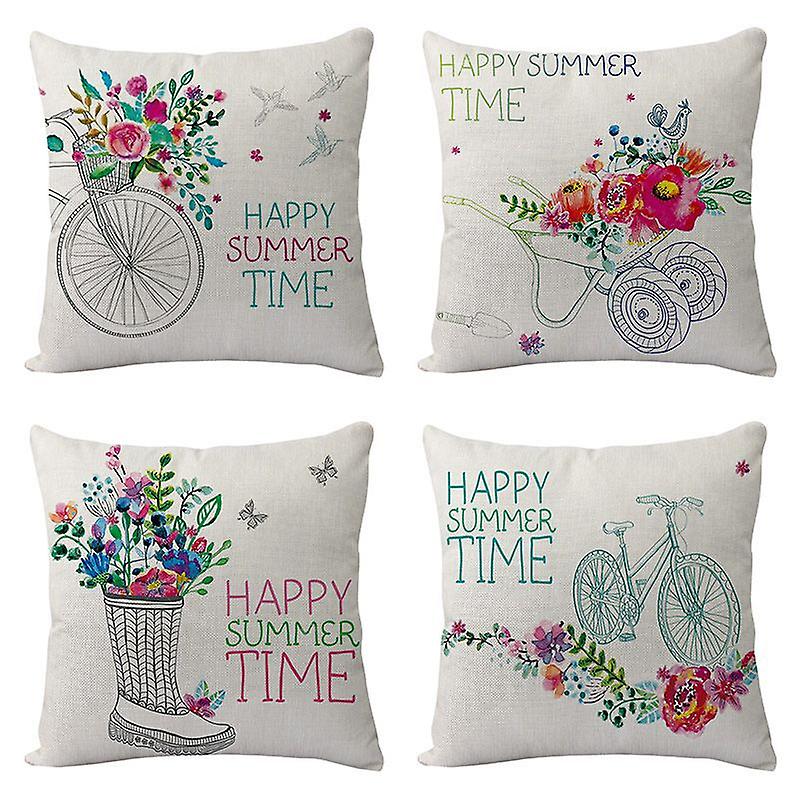 Set of 4 pretty decorative cushion covers 45 x 45 cm, decoration for the sofa, chairs