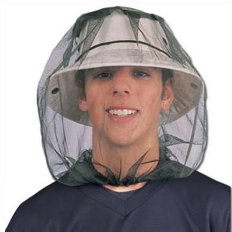 Black Outdoor Anti Mosquito Fishing Head Net Cap